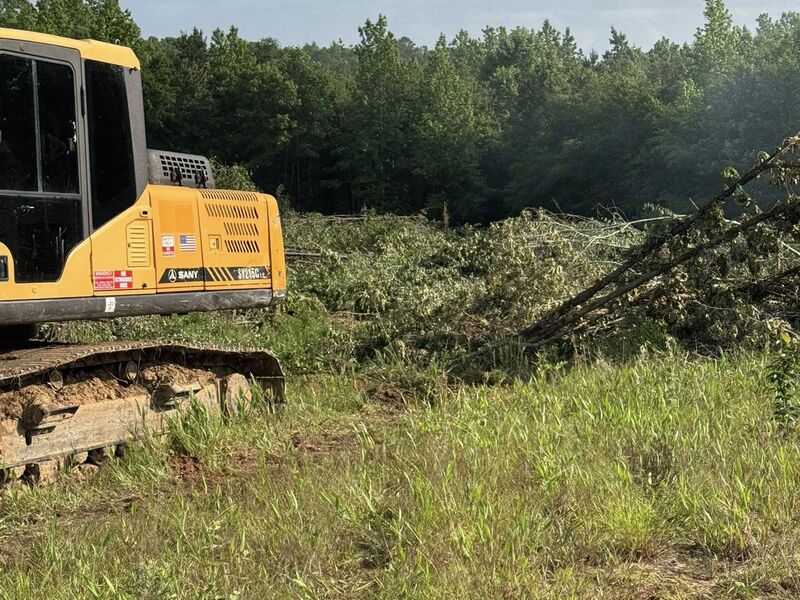 Land clearing in progress with heavy equipment